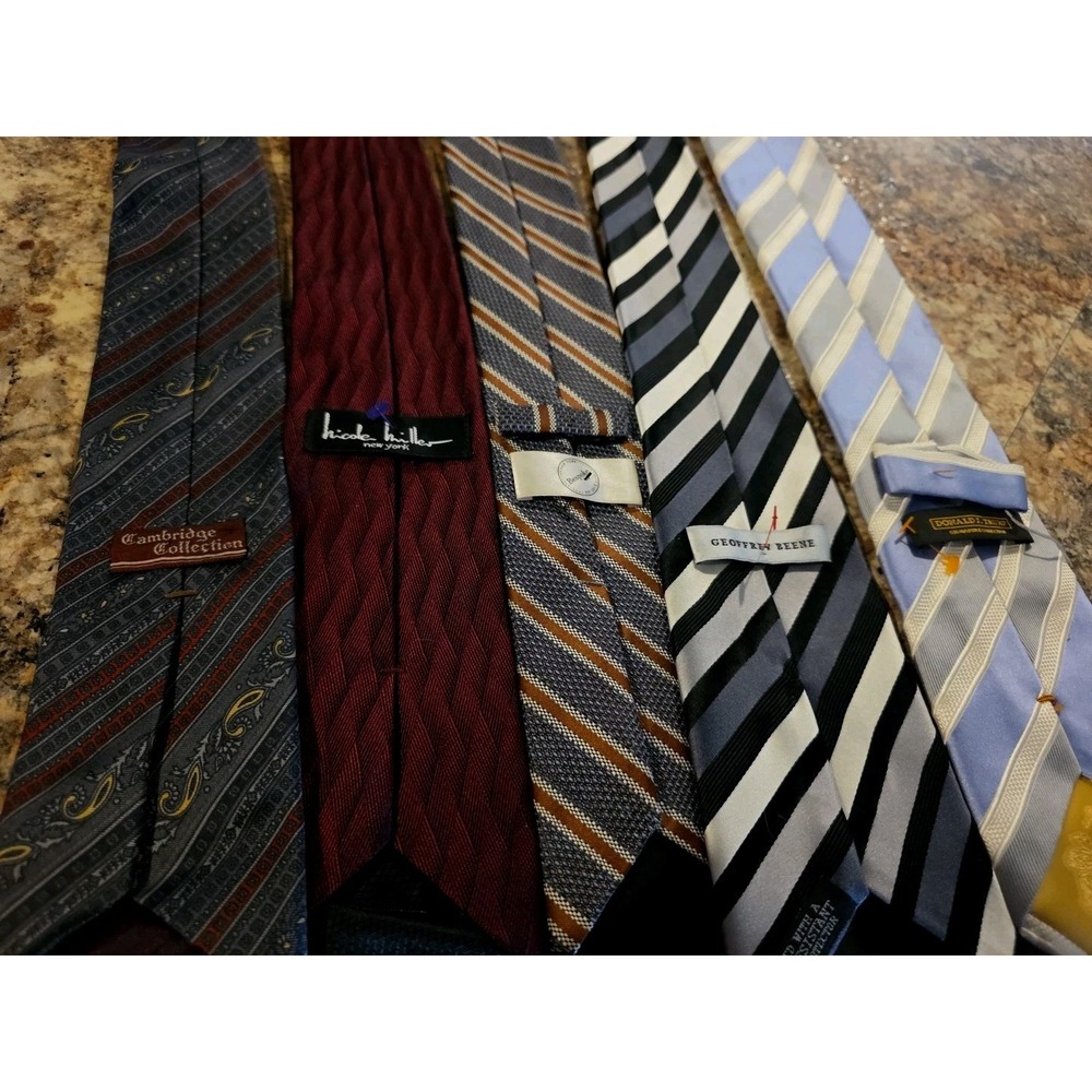 LOT OF 6 SILK DESIGER TIES SOLID AND COLORFUL PATTERN LOOK EX CONDITION